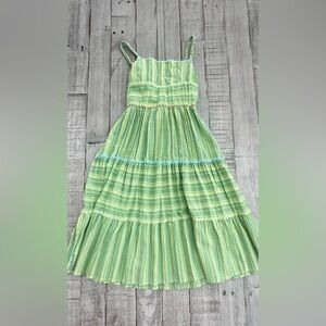 George Green and White Striped Kids Dress